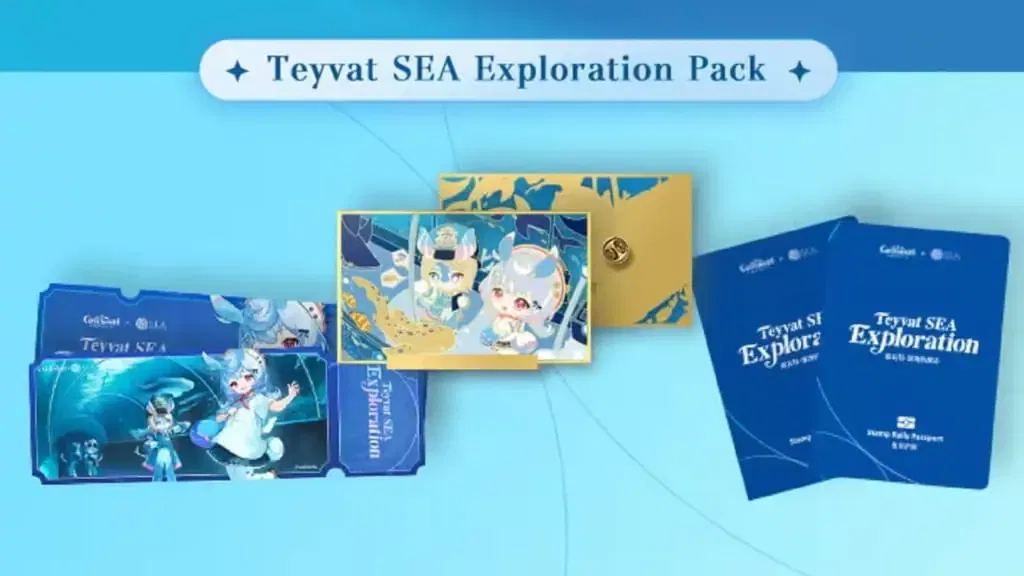 Teyvat SEA Exploration セット Genshin Impact brings the world of Teyvat to S.E.A. Aquarium
