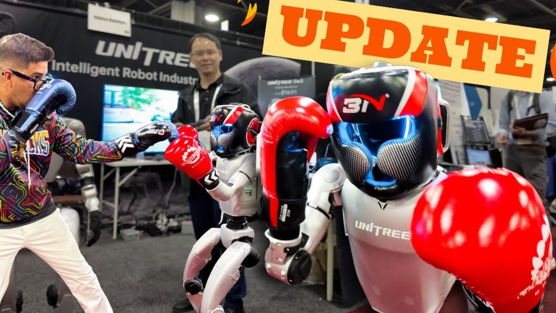 Unitreeâs humanoid robots face off in a thrilling kickboxing showdown