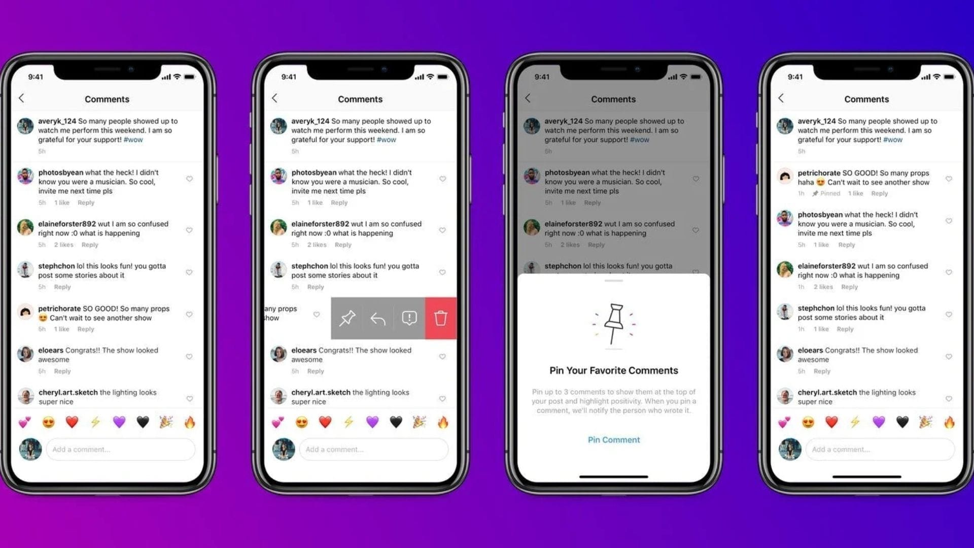Instagram lets creators pin their own comments