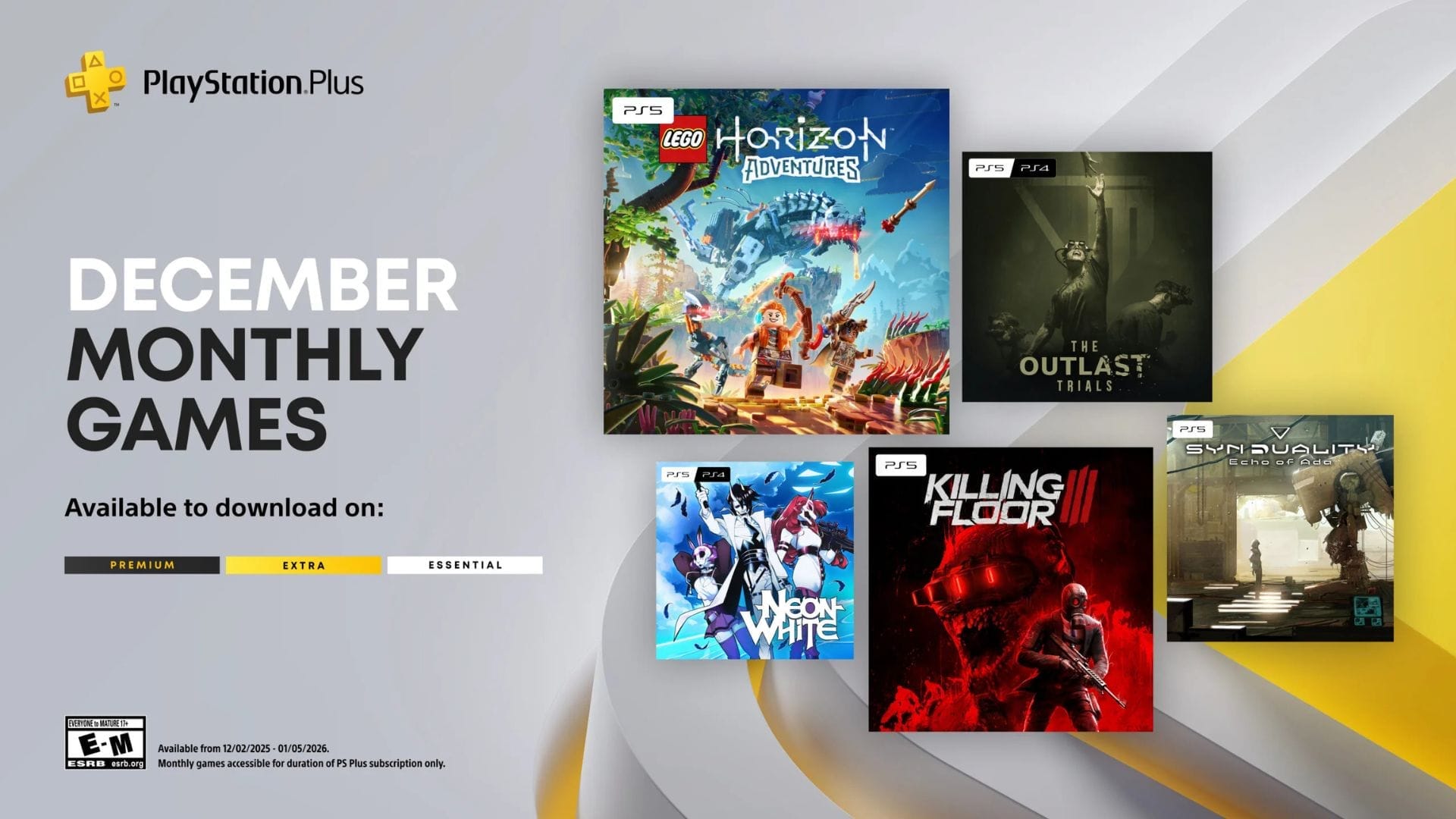 Sony announces December PS Plus Monthly Games lineup featuring five titles