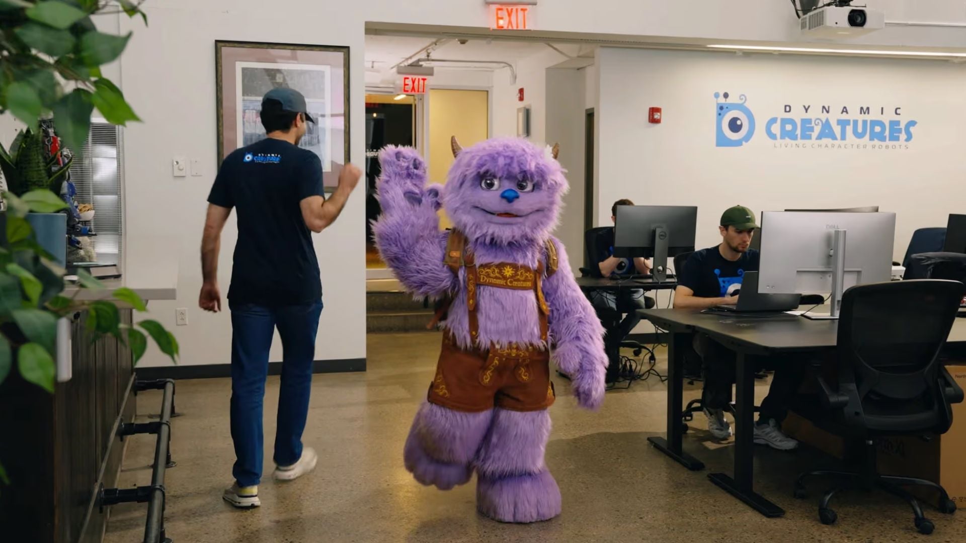 Hugo, the purple robot, aims to bring interactive characters to theme parks